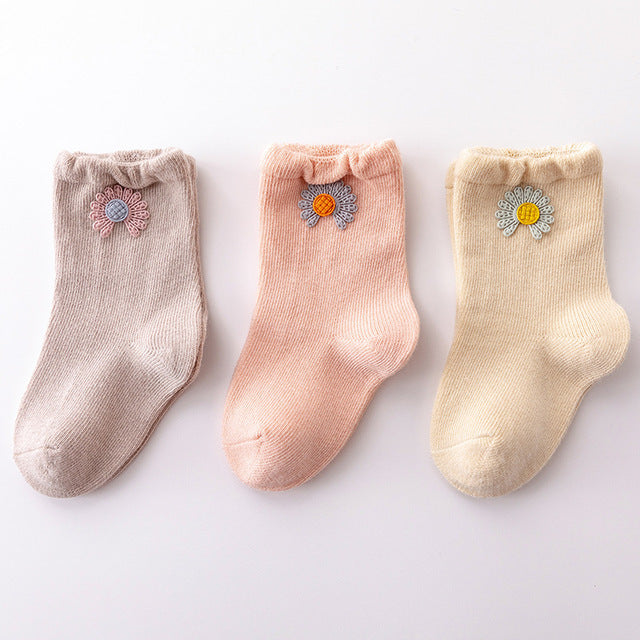3 Pairs Cartoon Patch Socks