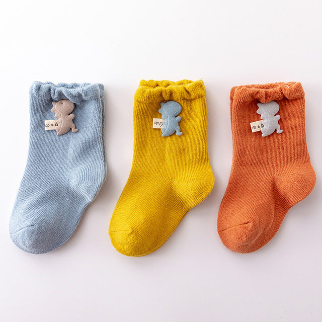 3 Pairs Cartoon Patch Socks