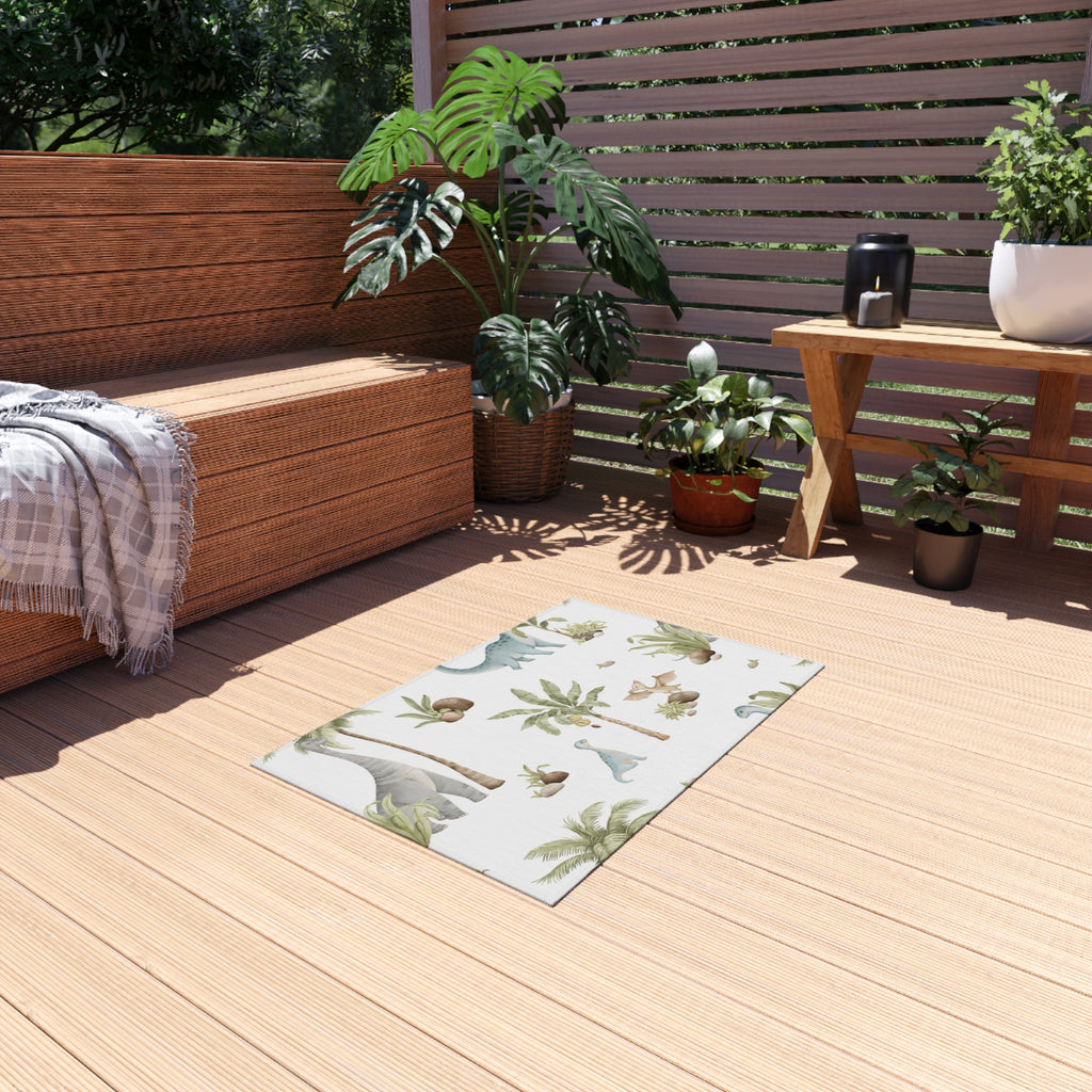 Aloha Palm & Dino Outdoor Rug
