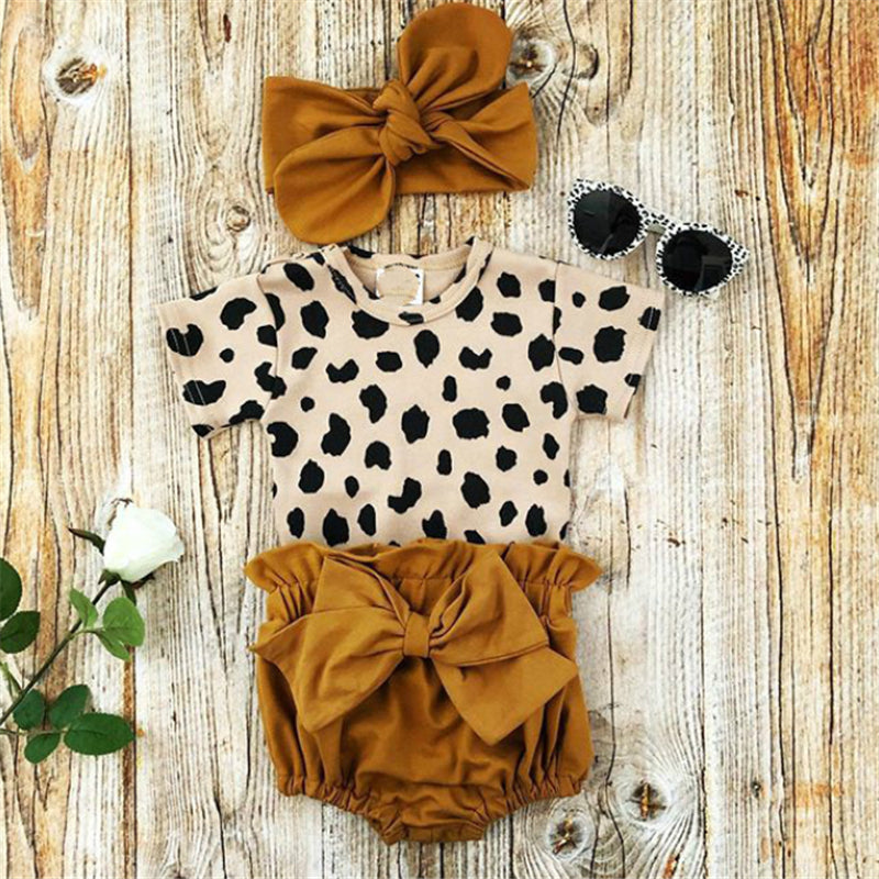 Leopard Print Short Sleeve Romper