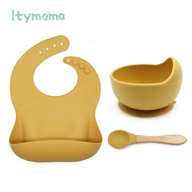 Waterproof Bib Silicone Bowl