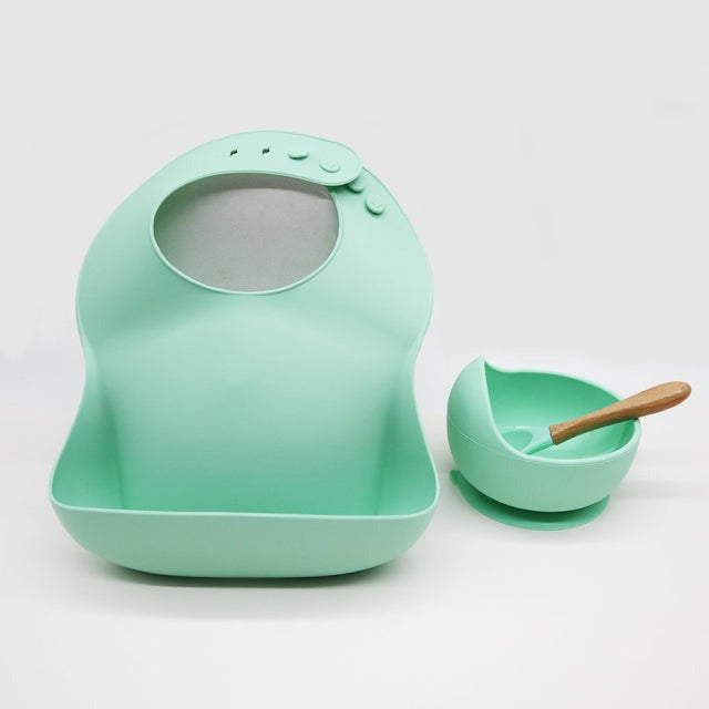 Waterproof Bib Silicone Bowl