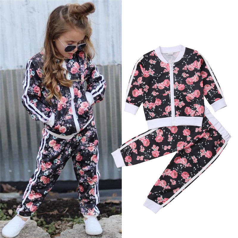 Floral Print Long Sleeve Tracksuit - pavlic.dunja