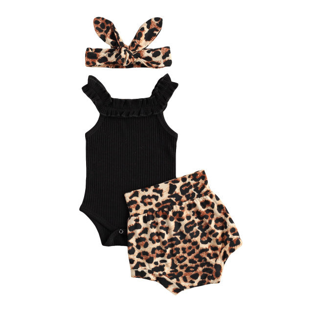 Leopard Print Short Sleeve Romper