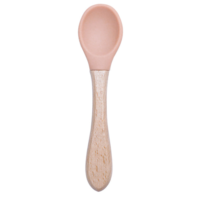 Feeding Wooden Silicone Spoon