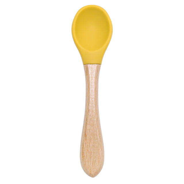 Feeding Wooden Silicone Spoon