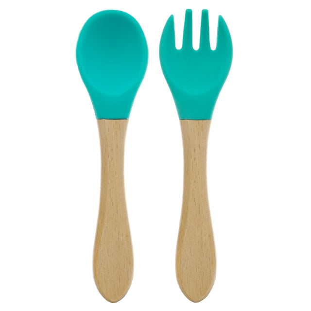 Feeding Wooden Silicone Spoon