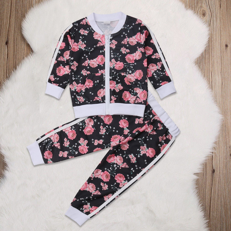 Floral Print Long Sleeve Tracksuit - pavlic.dunja