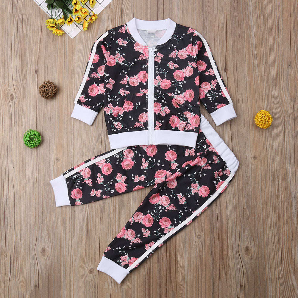 Floral Print Long Sleeve Tracksuit - pavlic.dunja