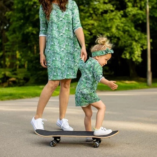 Mother Daughter Dresses Green Leaf