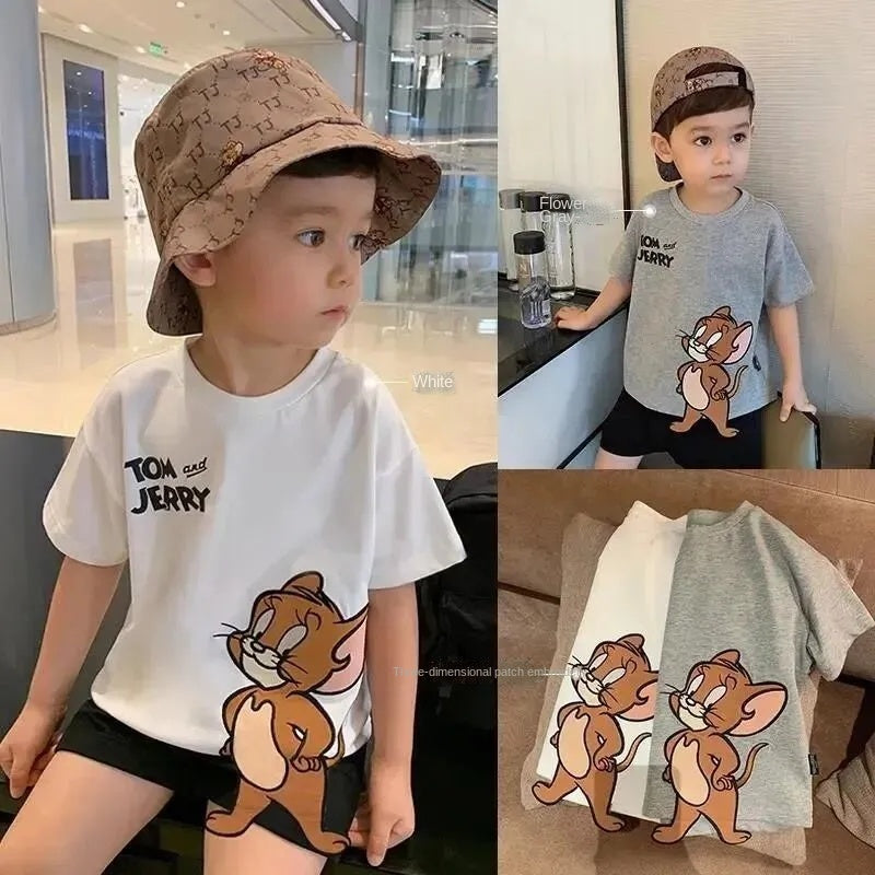 Cartoon Embroidery Printed T-shirt