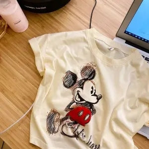 Cartoon Embroidery Printed T-shirt