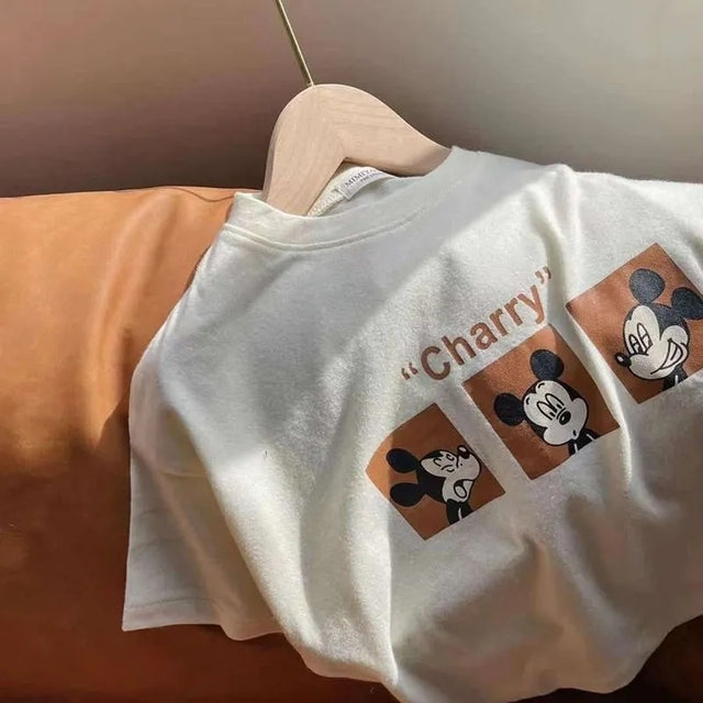 Cartoon Embroidery Printed T-shirt